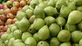 Close up of a display of fruit on a market stall. Royalty Free Stock Photo