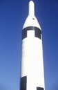 Close-up of display rocket at Goddard Rocket Launching Site, a National Historic Landmark, Auburn, MA Royalty Free Stock Photo