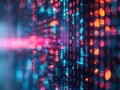 Closeup on a display of software code the language of technology in luminous form
