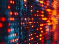 Closeup on a display of software code the language of technology in luminous form