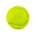 Close up distance of the yellow tennis ball is pretty clear. Single ball isolated on a white background Royalty Free Stock Photo