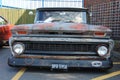 Close up of a distressed 1960s American pick up truck