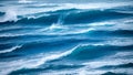 Close up of disturbed blue ocean water surface. Sea Wave. Abstract of surface blue water for background