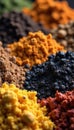 Close-up of diverse soil types showing texture and color variations landscape soil profile