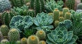 Close Up of Diverse Succulents and Cacti Royalty Free Stock Photo