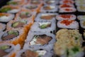 Close-Up of a Diverse Sushi Platter Royalty Free Stock Photo