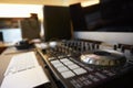 Close up of DJ Decks Royalty Free Stock Photo