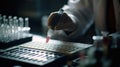 A close-up of a DNA microarray, with tiny probes detecting the presence or absence of specific genetic sequences. Royalty Free Stock Photo