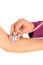 Close-up of doctor checking patients vitals