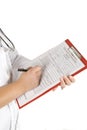 Close up of doctor clipboard