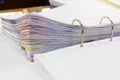 Close up documents in file folder Royalty Free Stock Photo