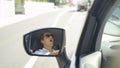SLOW MOTION: Angry Caucasian man throwing a temper tantrum while driving to work Royalty Free Stock Photo