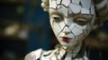 A close up of a doll with broken pieces, AI
