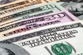 Close-up dollar bills background Royalty Free Stock Photo