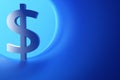 Close-up of dollar currency icon in blue tunnel