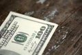 Close-up of a 100 dollars banknotes Royalty Free Stock Photo