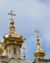 Close Up of Domes On Imperial Chapel, Peterhof