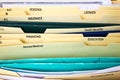 Close up of domestic personal files