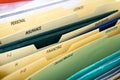 Close up of domestic personal files