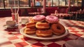 Close-up of donuts served in plate
