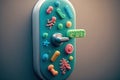 a close-up of a door handle, with the different types of bacteria on display Royalty Free Stock Photo