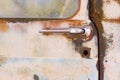 Door handle of old rusty truck Royalty Free Stock Photo