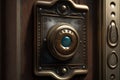 close-up of doorbell, with the peal visible