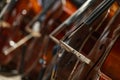 Close up of a double bass neck and strings - Wallpaper - Background