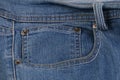 Close-up of a double pocket of a jeans pant Royalty Free Stock Photo