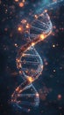 Close-up of double-stranded DNA helix against a dark background, with subtle texture and shading