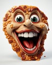 a close up of a doughnut with a creepy face. generative ai