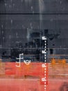 Close-up of the draft marks of a ship Royalty Free Stock Photo