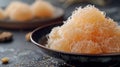 Close-up of dragon beard candy with sweet nutty filling, traditional chinese confection