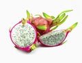 Close-up dragon fruit on white background Royalty Free Stock Photo