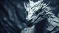 A close up of a dragon made out of paper, AI