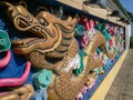 A close-up of dragon sculpture at longyuan park in shenzhen, China.