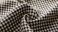 Close up of a Draped Black and White Houndstooth Patterned Fabric Royalty Free Stock Photo