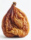 Close Up of a Dried Fig Fruit Wrinkled Texture on White Background Royalty Free Stock Photo