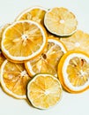 Close up dried lemon slice stacked together Royalty Free Stock Photo