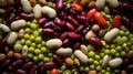 Closeup of dried mixed beans Royalty Free Stock Photo