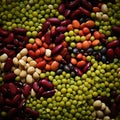 Close-up of dried mixed beans Royalty Free Stock Photo