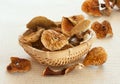 Close up of dried mushrooms Royalty Free Stock Photo