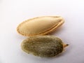 Close-up dried nuts pumpkin seeds and interior paintings Royalty Free Stock Photo