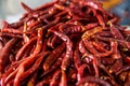 Close up dried red chilli