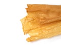 Close up Dried Tofu Skin. with free space for text Royalty Free Stock Photo