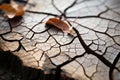 a close up of a dried up tree stump with a leaf on it Royalty Free Stock Photo