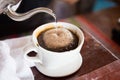 Close up of driping coffee in cafe Royalty Free Stock Photo