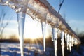 close up of dripping icicle, indicating thaw Royalty Free Stock Photo