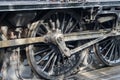 Close up of Driving Wheels of a Vintage Steam Engine Royalty Free Stock Photo