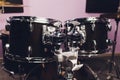 Close-up of Drummer and his Kit, Playing Live with his Band.